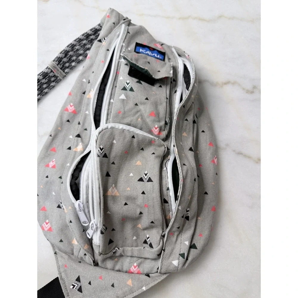 Kavu Rope Bag Canvas Sling Backpack Outdoor Travel Retired Pattern Gorpcore Hike